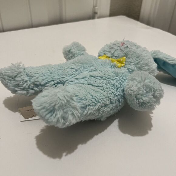 Animal Adventure Blue Fuzzy Bunny Rabbit Plush Easter 2017 Yellow Bow Tie 8" - Picture 10 of 10